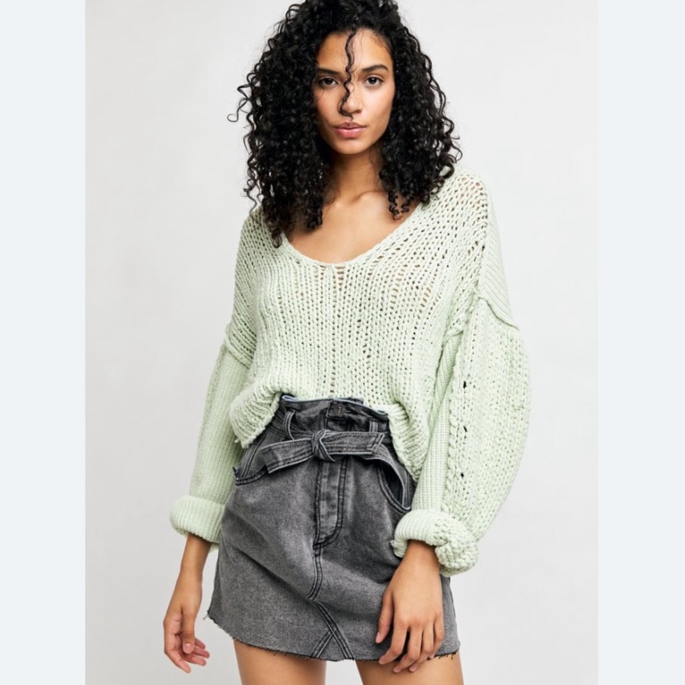 Free People Sea Bright Pullover Lime - Picture 3 of 7